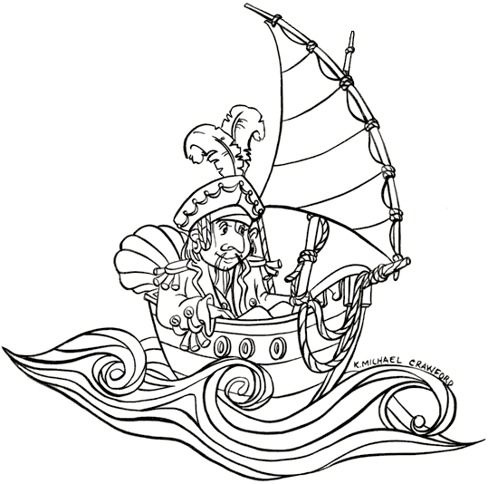 Plansa de colorat cu Pirati 46 41